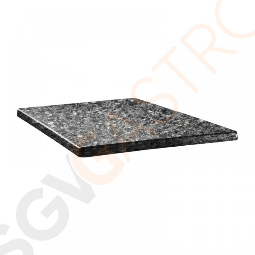 Topalit Classic Line quadratische Tischplatte schwarzer Granit 80cm DR908 | 80 x 80cm | Einzelpreis