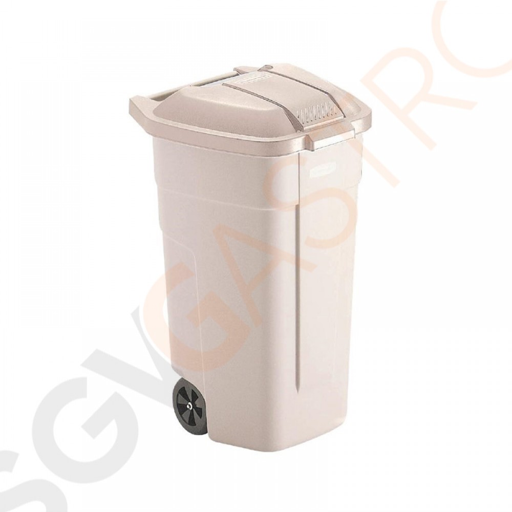 Rubbermaid mobiler Abfallcontainer mit beigem Deckel 100L Beiger Deckel | Kapazität: 100L