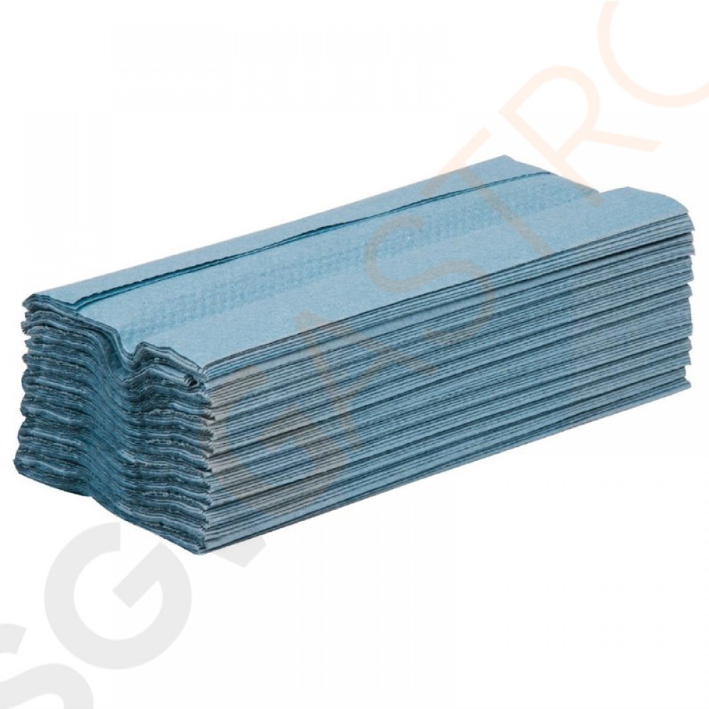 Jantex C-gefaltete Handtücher blau 1-lagig Geeignet für Spender GD839, GJ033 | 15 Packungen | ungefähr 200 Tücher pro Packung | 1-lagig | blau