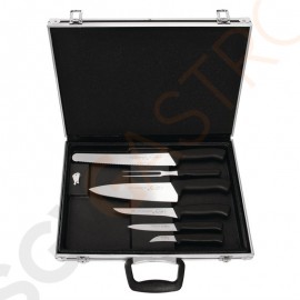 Dick Messer Magnetkoffer mit 7 Messern Kochmesser | Ausbeinmesser | Officemesser | Tourniermesser | Fleischmesser | Fleischgabel | Magnetkoffer