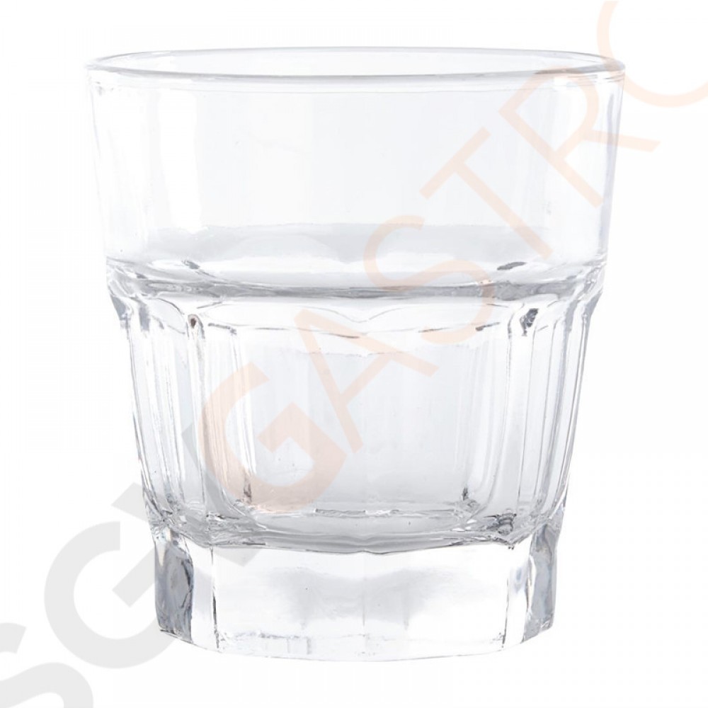 Olympia Orleans halbgetafelte Tumbler 24cl 12 Stück | Kapazität: 24cl | Glas