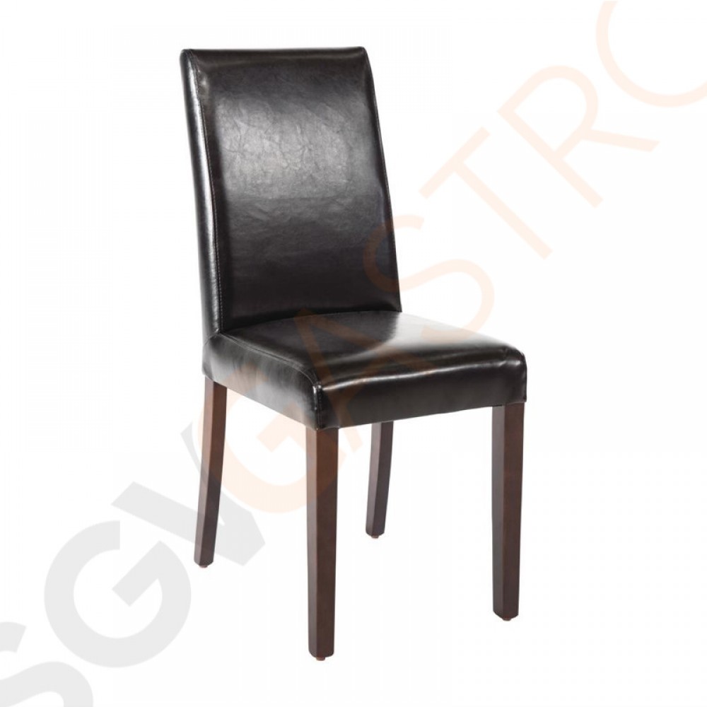 Bolero Esszimmerstühle Kunstleder schwarz 2 Stück | Sitzhöhe: 48cm | 94 x 40,5 x 50cm | Kunstleder und Birkenholz | schwarz Bolero Esszimmerstühle Kunstleder schwarz 2 Stück | Sitzhöhe: 48cm | 94 x 40,5 x 50cm | Kunstleder und Birkenholz | schwarz