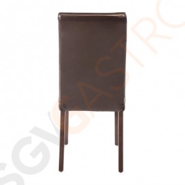 Bolero Esszimmerstühle Kunstleder dunkelbraun 2 Stück | Sitzhöhe: 51cm | 94 x 40,5 x 50cm | Kunstleder und Birkenholz | dunkelbraun