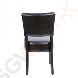 Bolero Esszimmerstühle mit tiefem Sitz Kunstleder dunkelbraun 2 Stück | Sitzhöhe: 50cm | 85,8 x 42,6 x 45cm | Kunstleder und Birkenholz | dunkelbraun