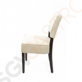 Bolero Esszimmerstühle mit tiefem Sitz Kunstleder beige 2 Stück | Sitzhöhe: 50cm | 85,8 x 42,6 x 45cm | Kunstleder und Birkenholz | beige