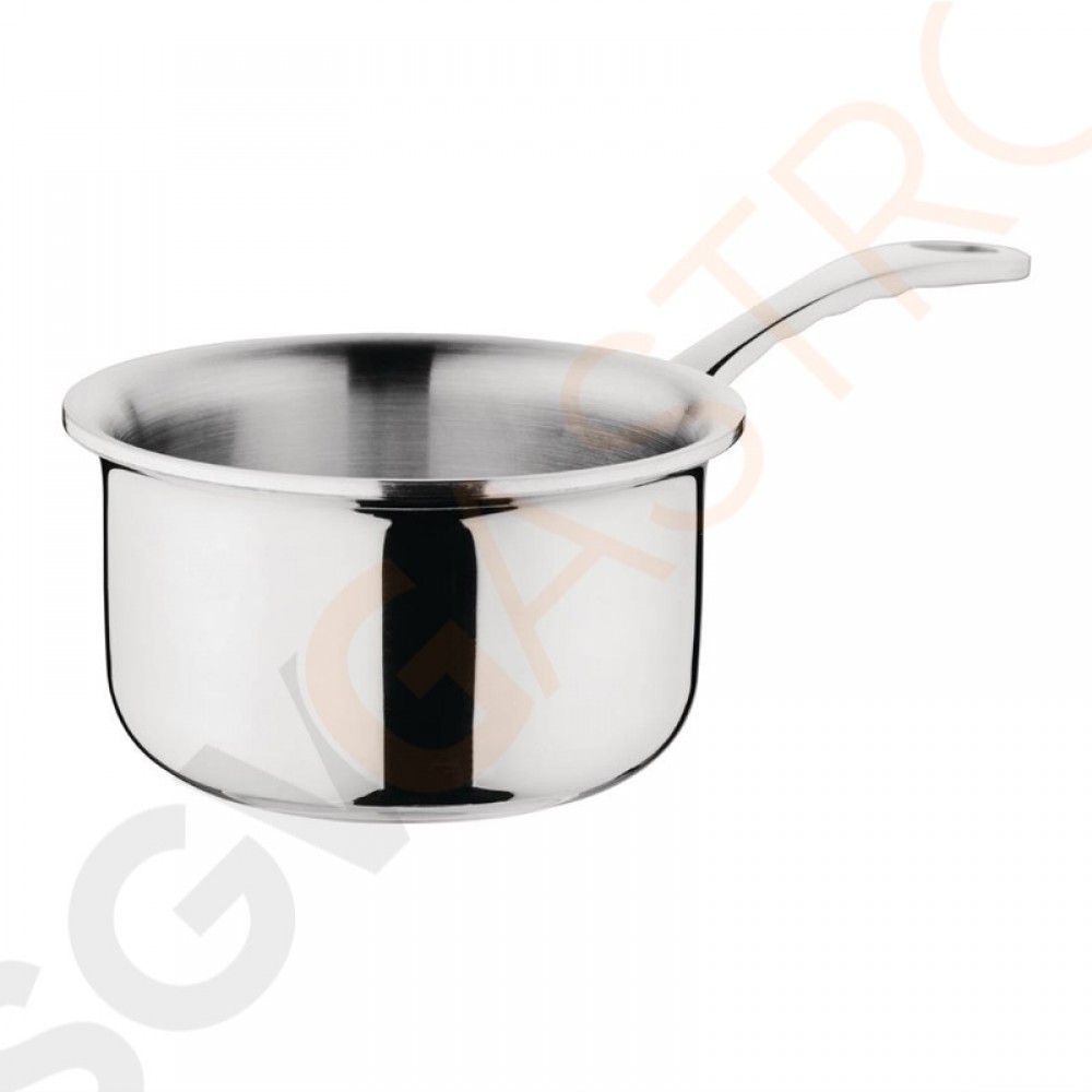 Vogue Tri Wall Mini-Stieltopf 330ml Größe: 90(Ø)mm | Material: Edelstahl und Aluminium | Induktionsgeeignet | Deckel: GG028 Vogue Tri Wall Mini-Stieltopf 330ml Größe: 90(Ø)mm | Material: Edelstahl und Aluminium | Induktionsgeeignet | Deckel: GG028