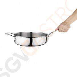 Vogue Tri Wall Sauteuse 24cm Größe: 24(Ø)cm | Material: Edelstahl und Aluminium | Induktionsgeeignet