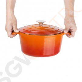 Vogue runder Schmortopf orange groß Kapazität: 4 Liter. Größe: 125(H) x 235(Ø)mm. Farbe: Orange.