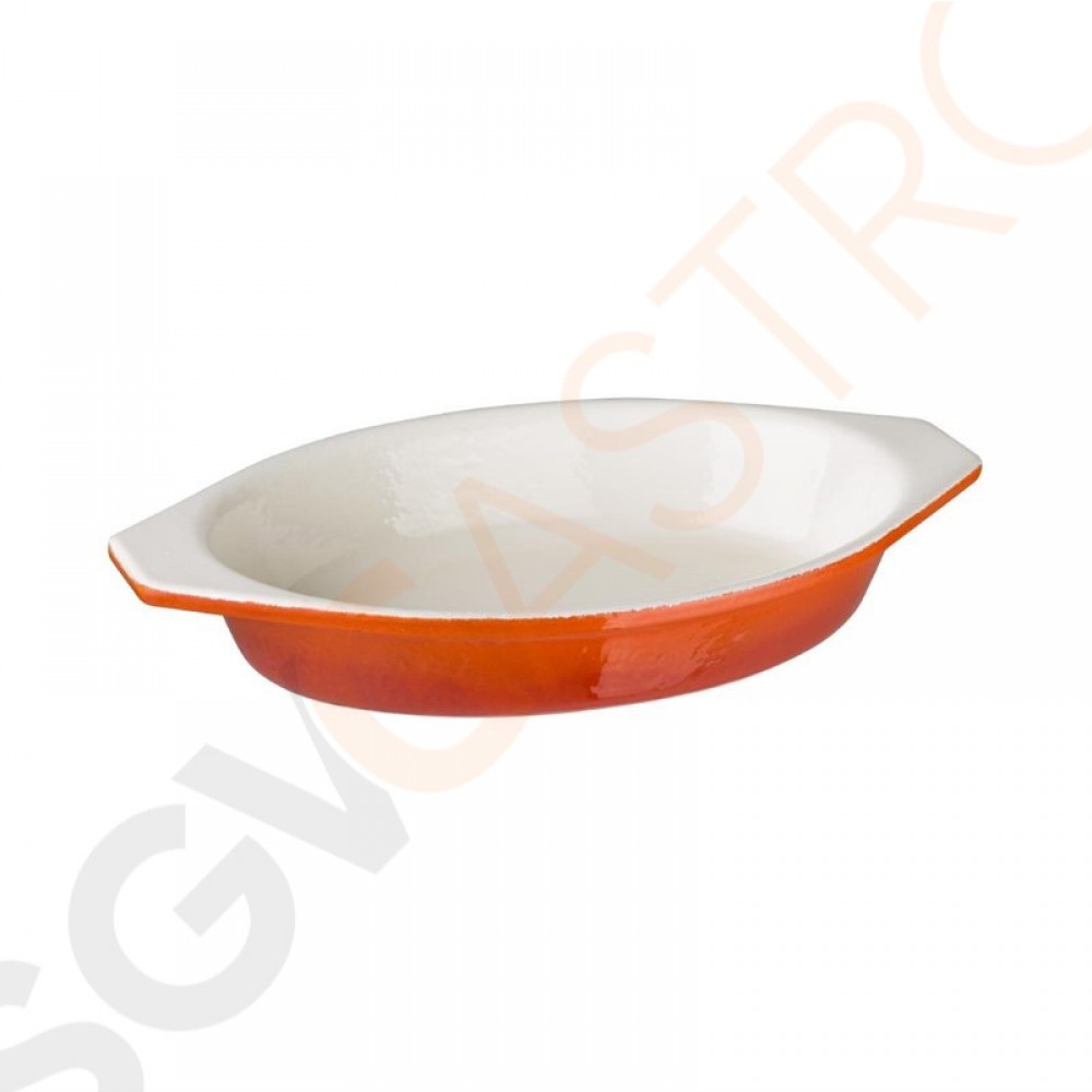 Vogue ovale Auflaufform Gusseisen orange groß Kapazität: 650ml. Gusseisen. Farbe: Orange. Vogue ovale Auflaufform Gusseisen orange groß Kapazität: 650ml. Gusseisen. Farbe: Orange.