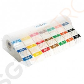 Vogue Etikettenset auflösbar 5cm mit Spender 1750 Stück | Größe: 5 x 5cm
