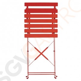 Bolero klappbare Terrassenstühle Stahl rot 2 Stück | Sitzhöhe: 44cm | 80 x 38,7 x 47,1cm | Stahl | rot