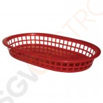 Olympia ovale Servierkörbe Kunststoff rot 6 Stück | 4 x 27,5 x 17,5cm | Polypropylen | rot