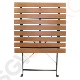Bolero quadratischer klappbarer Terrassentisch Holzimitat 60cm 69,5 x 59,5 x 59,5cm | Stahl und Holzimitat