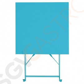 Bolero quadratischer klappbarer Terrassentisch Stahl azurblau 60cm 71 x 60 x 60cm | Stahl | azurblau