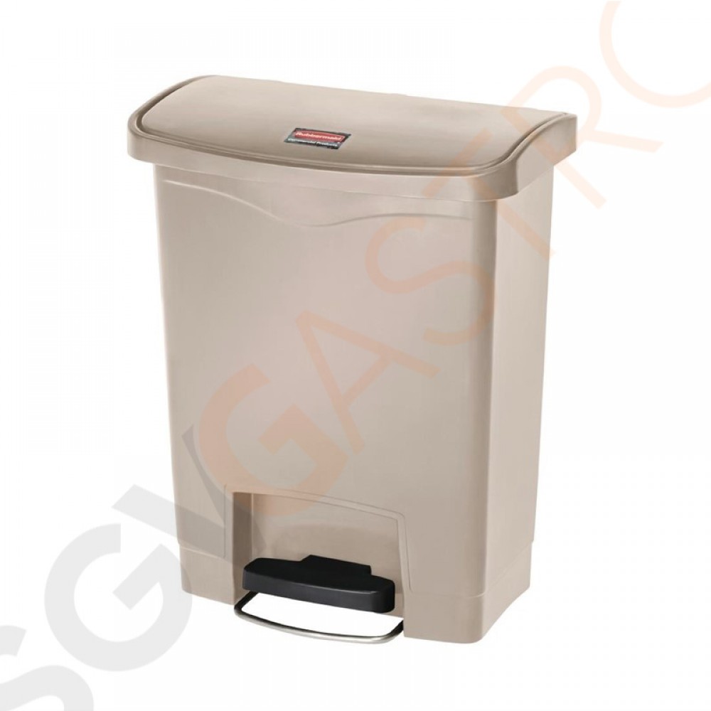 Rubbermaid Slim Jim Front Step Pedaleimer beige 30L Kapazität: 30L | beige | Polyäthylenharz