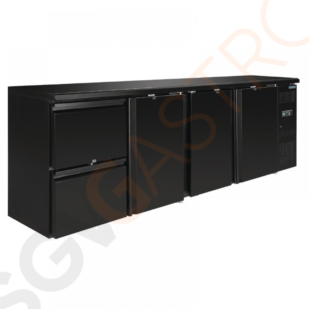 Polar Serie U Barkühlschrank 3-türig mit 2 Schubladen Kapazität: 698L | 3 Türen & 2 Schubladen | Schwarz Polar Serie U Barkühlschrank 3-türig mit 2 Schubladen Kapazität: 698L | 3 Türen & 2 Schubladen | Schwarz