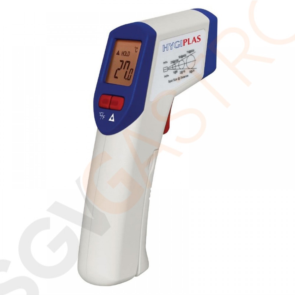 Hygiplas Mini Infrarot Thermometer Temperaturbereich: -20°C bis +320°C. Nimmt Temperaturen auf ohne Kontakt.