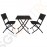 Bolero klappbare Rattanstühle mit Stahlrahmen schwarz 2 Stück | Sitzhöhe: 46cm | 85 x 58 x 47cm | Stahl und PE-Rattan | weiß