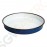 Olympia rundes Serviertablett weiß-blau 32cm 4,5 x 32(Ø)cm | Edelstahl und Glasemail | weiß-blau