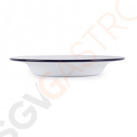 Olympia emaillierte Suppenteller weiß-blau 24,5cm 6 Stück | 24,5(Ø)cm | weiß mit blauem Rand