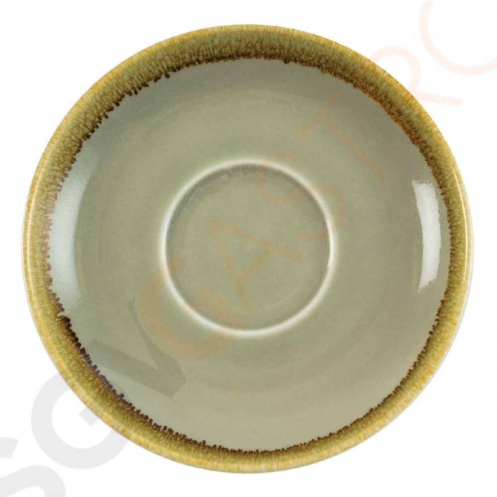 Olympia Kiln Untertassen Moos 16cm Passend zu Cappuccinotassen HC392, GP332, GP348, GP364, GP480 | 6 Stück | 16(Ø)cm | Porzellan | Moos