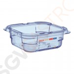 Araven GN1/6 ABS Lebensmittelbehälter blau 65mm Größe: 65(H) x 162(B) x 176(L)mm