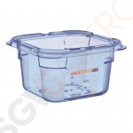 Araven GN1/6 ABS Lebensmittelbehälter blau 100mm Größe: 100(H) x 162(B) x 176(L)mm