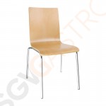 Bolero Esszimmerstühle Buchenfurnier Buche 4 Stück | Sitzhöhe: 46cm | 85,5 x 50,5 x 52cm | Buchenfurnier und verchromter Stahl | Buche