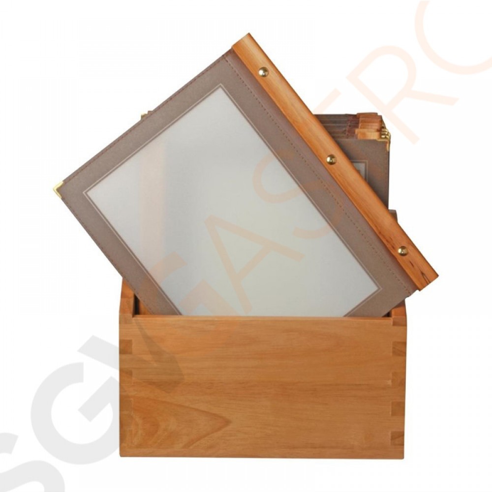 Securit Menümappen mit Holzbox braun A4 20 Stück | A4 | braun