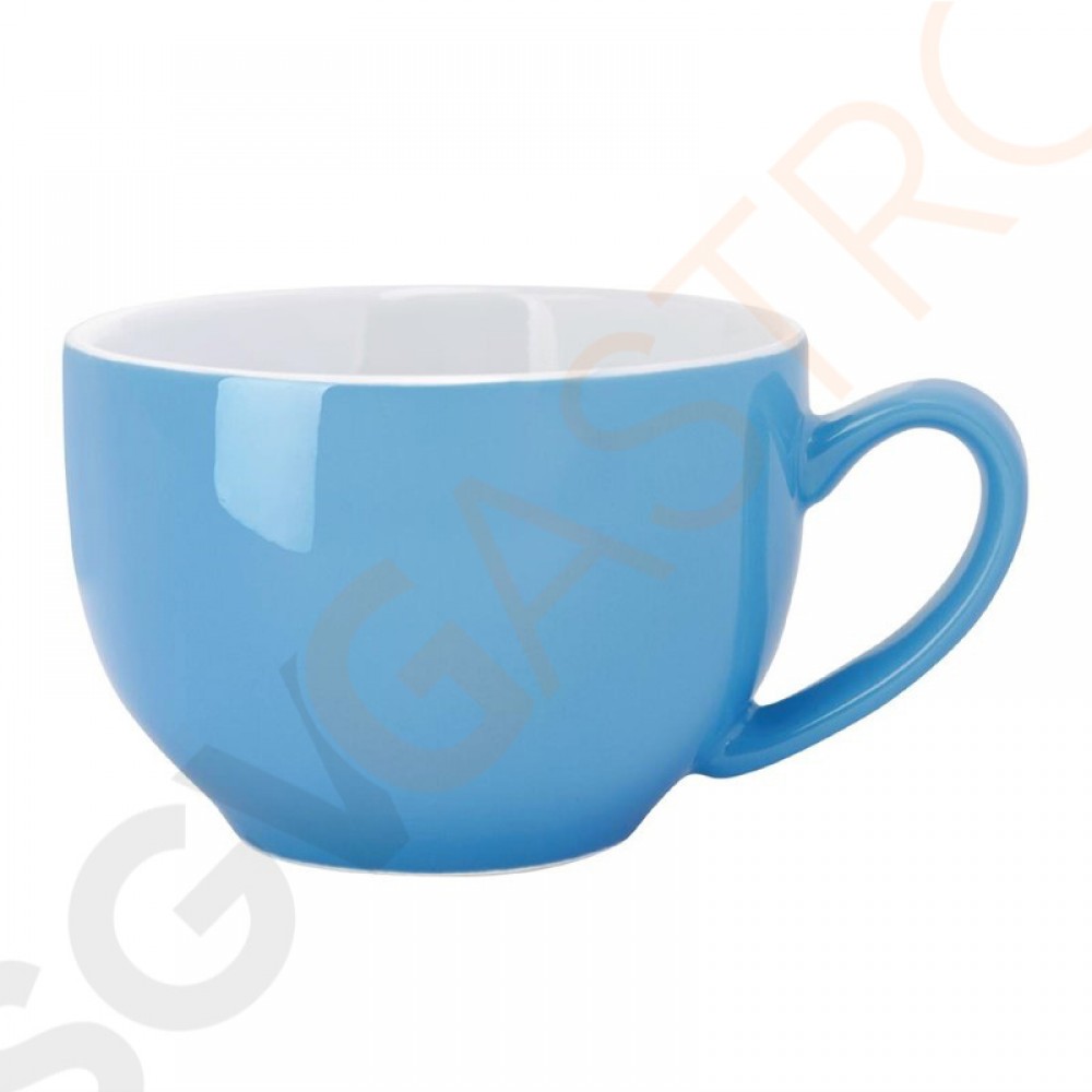 Olympia Cafe Cappuccinotassen blau 34cl Passend zu Untertassen GL047, GL048, GL049, HC407, GL464 | 12 Stück | Kapazität: 34cl | Steinzeug | blau