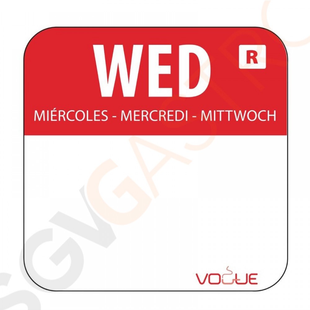 Vogue Farbcode Sticker Mittwoch rot Farbcode Sticker, Mittwoch/rot.