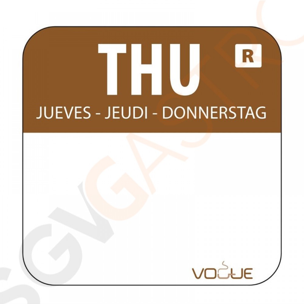 Vogue Farbcode Sticker Donnerstag braun Farbcode Sticker, Donnerstag/braun. Vogue Farbcode Sticker Donnerstag braun Farbcode Sticker, Donnerstag/braun.