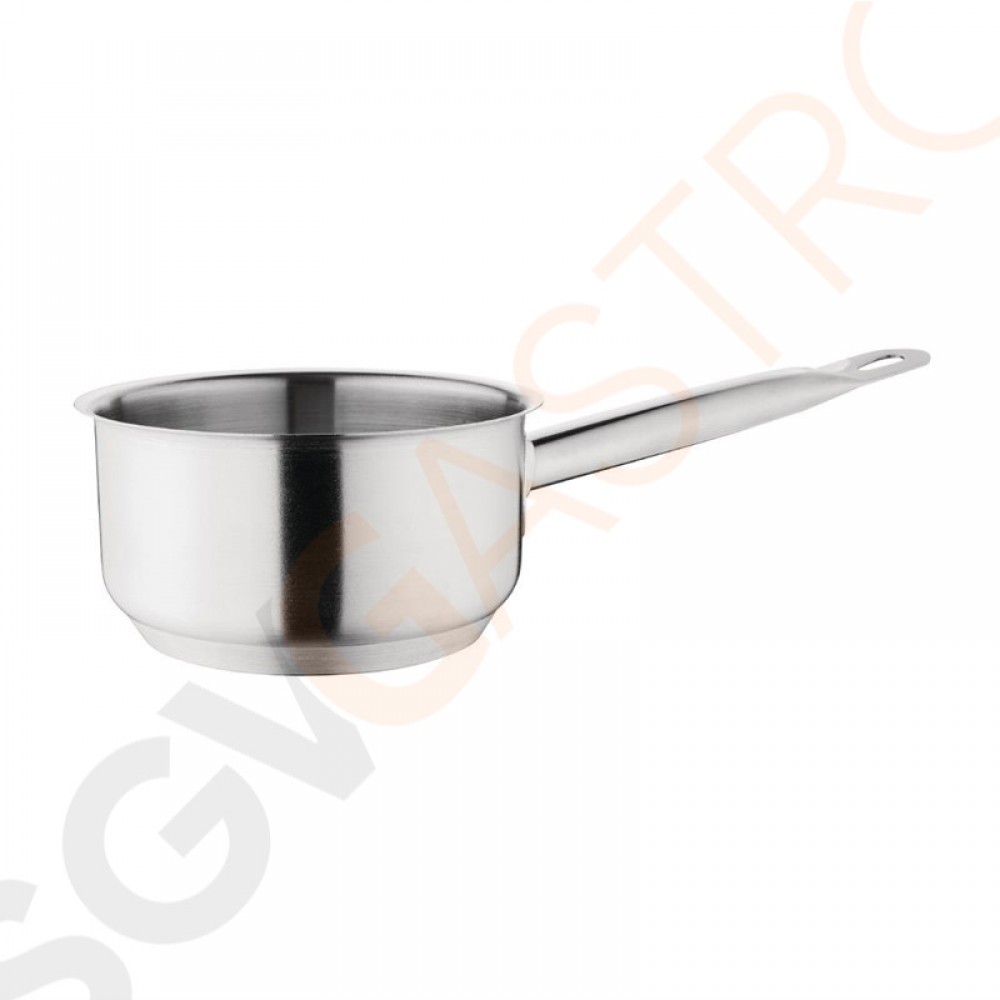 Vogue Edelstahl Stieltopf 900ml Größe: 140(Ø)mm | Material: Edelstahl | Induktionsgeeignet | Deckel: M927 Vogue Edelstahl Stieltopf 900ml Größe: 140(Ø)mm | Material: Edelstahl | Induktionsgeeignet | Deckel: M927