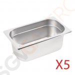 Vogue GN-Behälter Set 5x GN1/4 100mm Vogue GN-Behälter - Set 5 x GN 1/4, 100 mm tief.