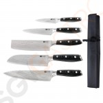 Tsuki 5-teiliges Messerset mit Tasche Kochmesser | Hackmesser | Santokumesser | Vielzweckmesser | Schälmesser | Messertasche