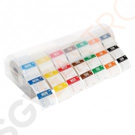 Vogue Starterkit entfernbare Wochtentag Etiketten mit 50mm Spender 50mm entfernbare Etiketten + Spender