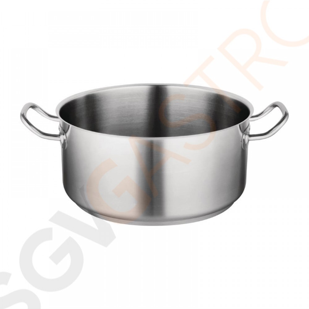 Vogue Edelstahl Kochtopf 13 Liter Größe: 360(Ø)mm | Material: Edelstahl | Induktionsgeeignet | Deckel: T147