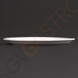 Olympia Linear ovale Teller 29,5cm 6 Stück | 29,5 x 22,7cm | Porzellan