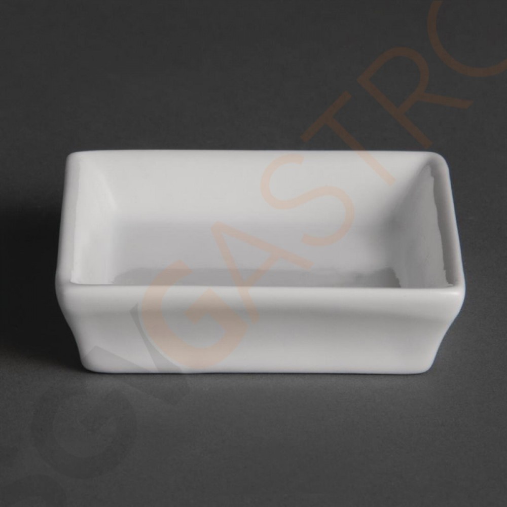 Olympia Whiteware quadratische Amuseschälchen 8cm 12 Stück | 2 x 8 x 8cm | Porzellan | 50ml