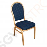 Bolero Bankettstühle mit runder Lehne blau 4 Stück | Sitzhöhe: 46cm | 94 x 44 x 47cm | Aluminium und Stoff | blau