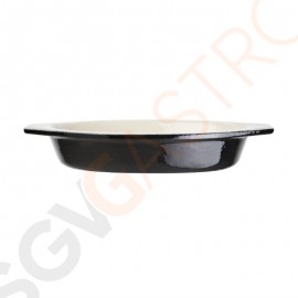 Vogue Gratinschale 650ml schwarz oval Farbe: Schwarz. Material: Gusseisen. Induktionsgeeignet.