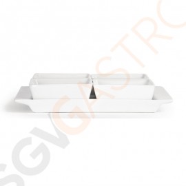 Olympia Whiteware Servierschale mit 4 Schälchen 2 Sets | 21,5 x 17cm | Porzellan