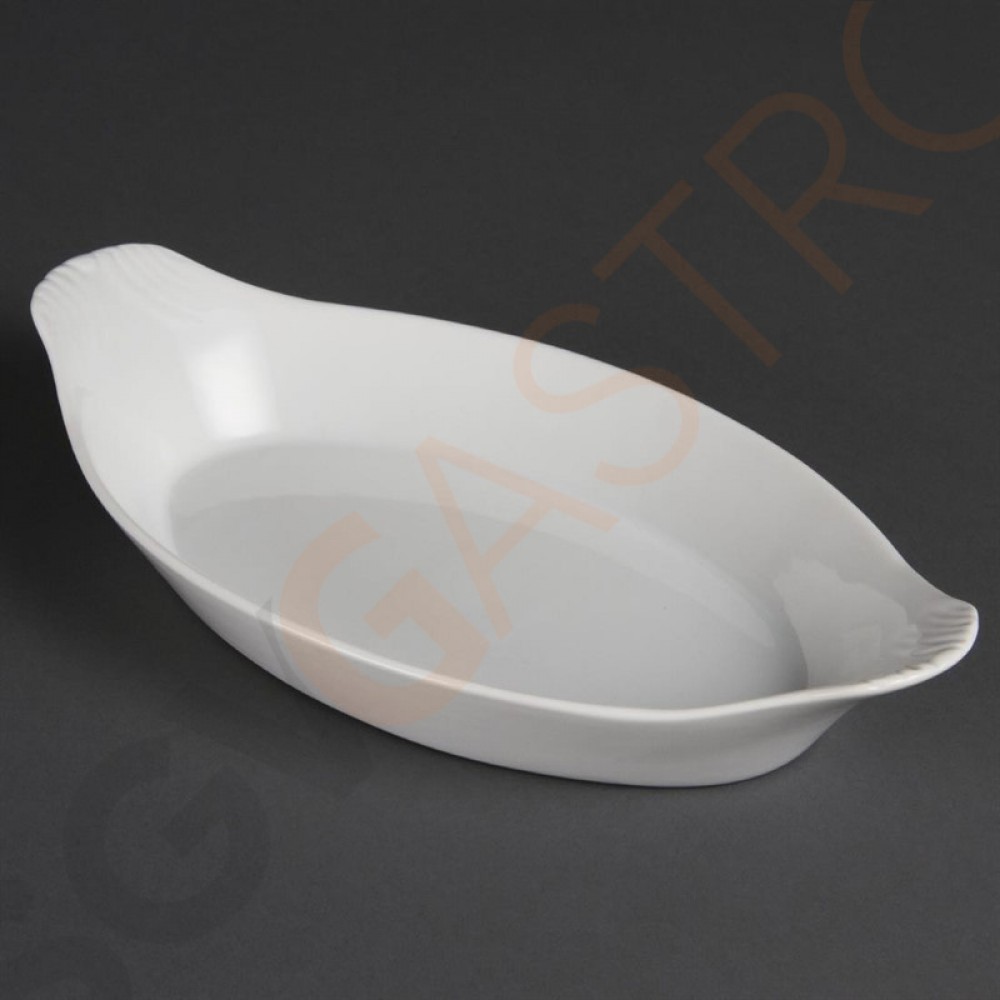 Olympia Whiteware ovale Gratinschalen weiß 29 x 16,6cm W411 | 5,3(H) x 29(B) x 16,6(T)cm | 6 Stück Olympia Whiteware ovale Gratinschalen weiß 29 x 16,6cm W411 | 5,3(H) x 29(B) x 16,6(T)cm | 6 Stück