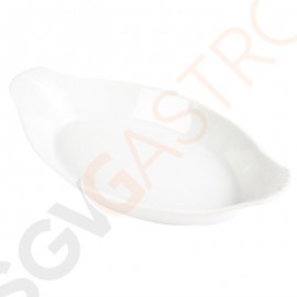 Olympia Whiteware ovale Gratinschalen weiß 29 x 16,6cm W411 | 5,3(H) x 29(B) x 16,6(T)cm | 6 Stück