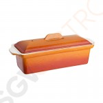 Vogue Terrinenform Gusseisen orange 1,3L Größe: 90(H) x 310(B) x 100(T). Material: Gusseisen. Induktionsgeeignet.