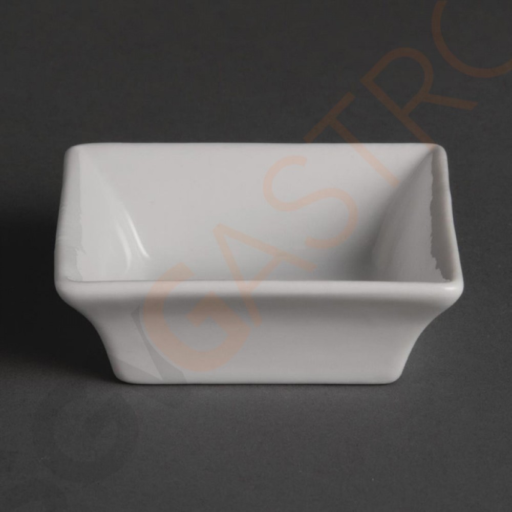 Olympia Whiteware quadratische Amuseschälchen 7,5cm 12 Stück | 2,5 x 7,5 x 7,5cm | Porzellan