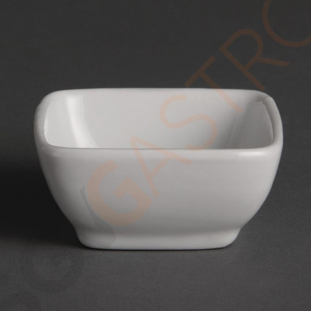 Olympia Whiteware quadratische Amuseschälchen 6cm 12 Stück | 3 x 6 x 6cm | Porzellan