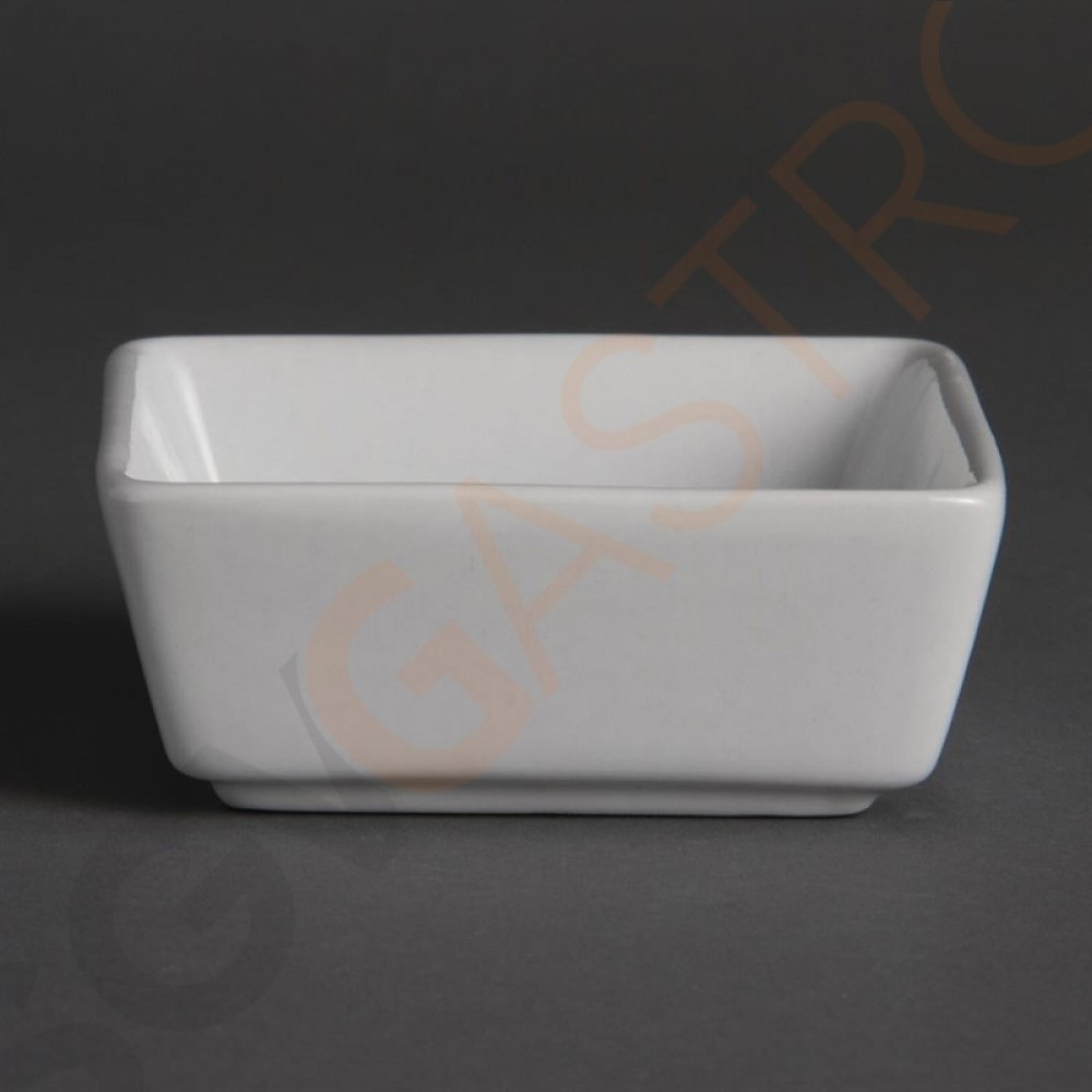 Olympia Whiteware quadratische Amuseschälchen 8,5cm 12 Stück | 3,5 x 8,5 x 8,5cm | Porzellan | 90ml