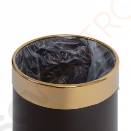 Bolero Papierkorb mit goldfarbenem Rand 10L Kapazität: 10L | puderbeschichteter Stahl