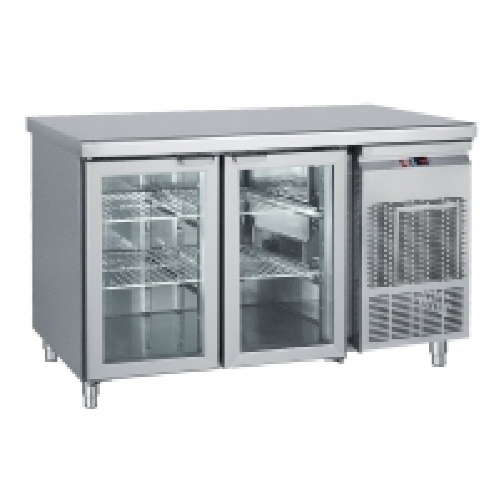 Tiefkühltisch mit 2 Glas Türen 1400x700x850mm Tiefkühltisch mit 2 Glas Türen 1400x700x850mm